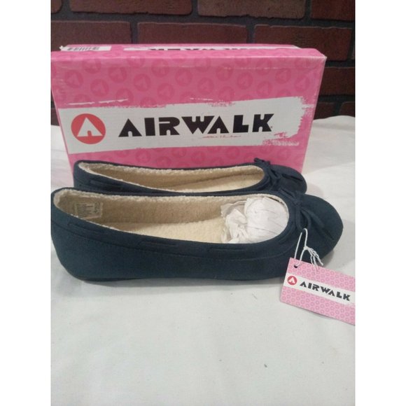 Women's Flake Airwalk Suede Flats Size 10 Navy Blu - Picture 3 of 7